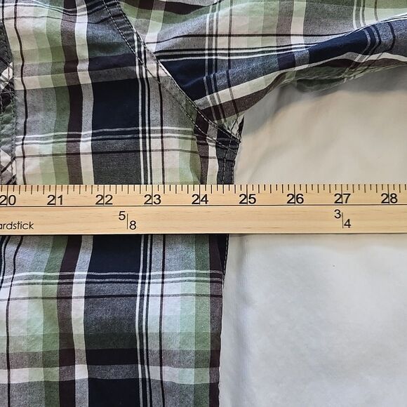 OG Weatherproof Green Navy Black White Men's Plaid XL Long Sleeve Button Up - Picture 6 of 11